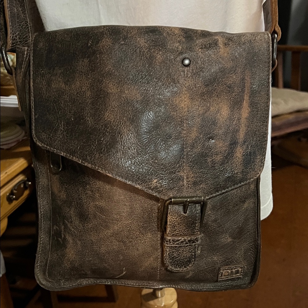 Bed Stu Distressed Leather Messenger Bag